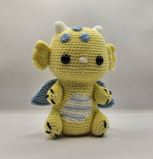 Crochet dragon yellow