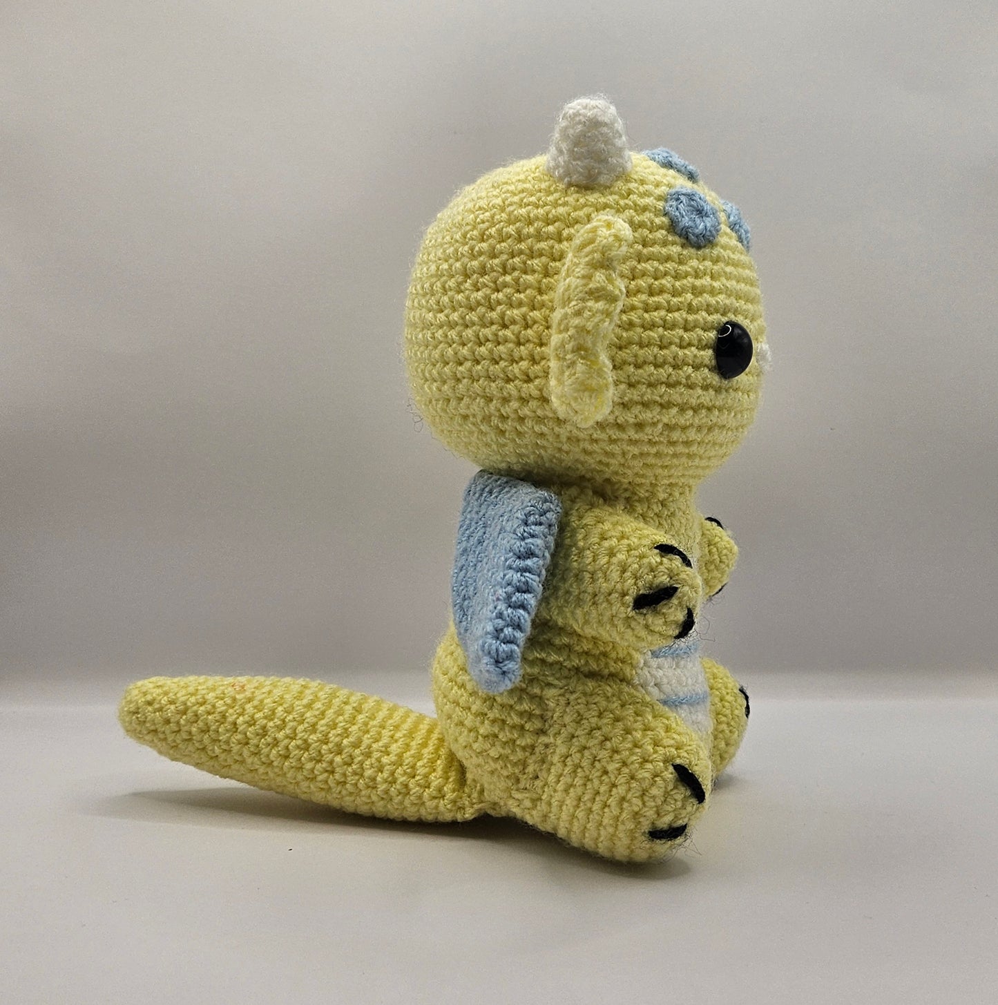 Crochet dragon yellow