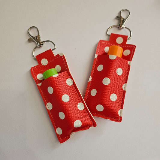 Lipbalm holder Dots red