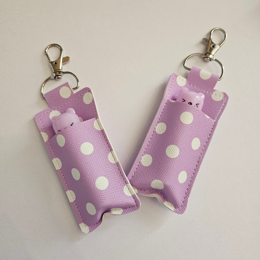 Lipbalm holder Dots purple