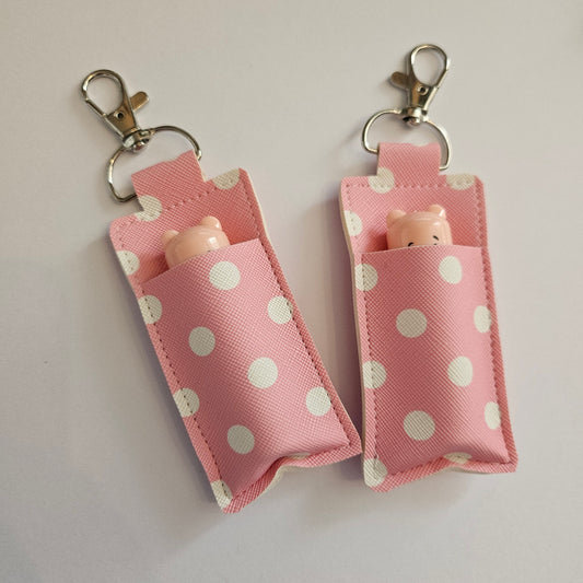 Lipbalm holder Dots pink