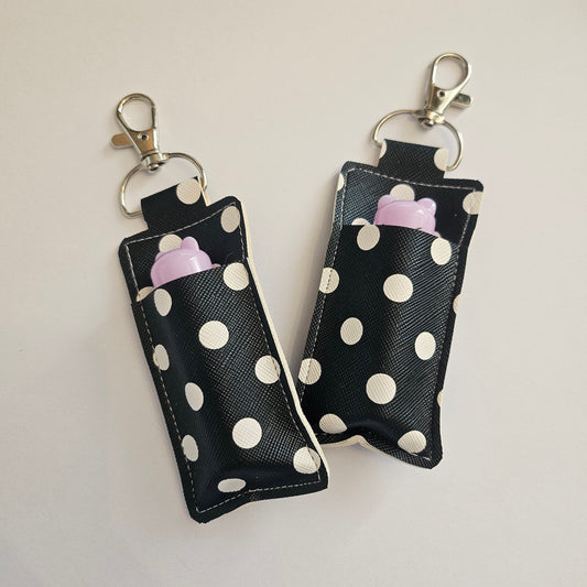 Lipbalm holder Dots black