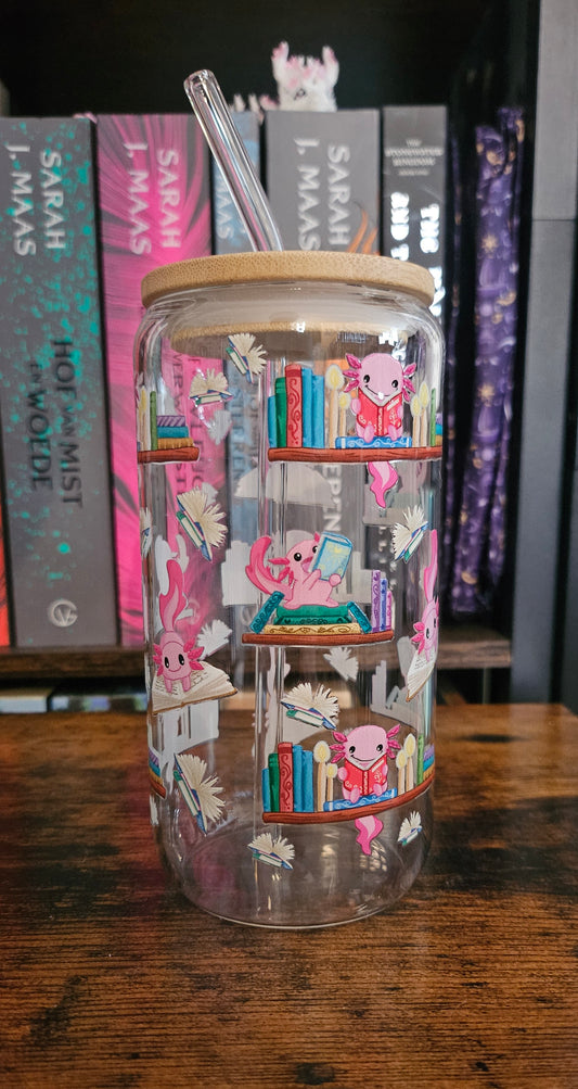 Tumbler Axolotl bookshelf