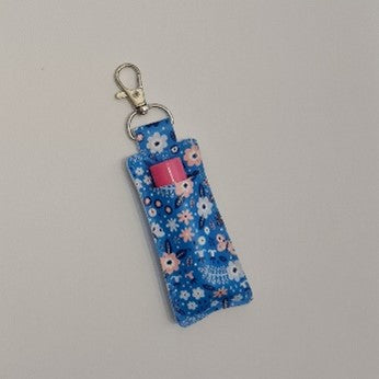 Lipbalm holder blue with flowers