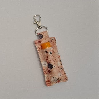 Lipbalm holder  orange with flowers