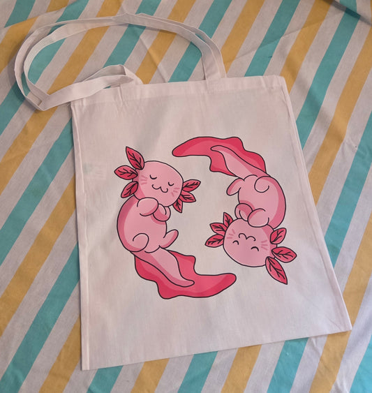 Totebag Axolotl ying yang