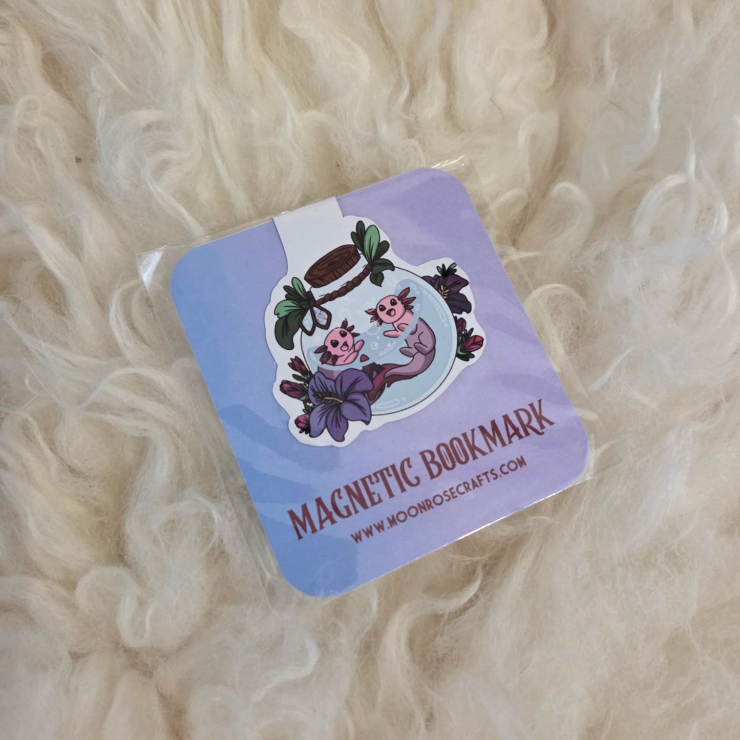Magnetic Bookmark Bottle axolotl