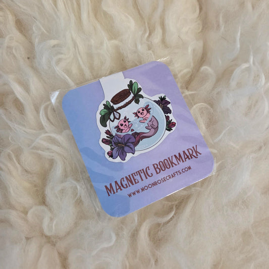 Magnetic Bookmark Bottle axolotl