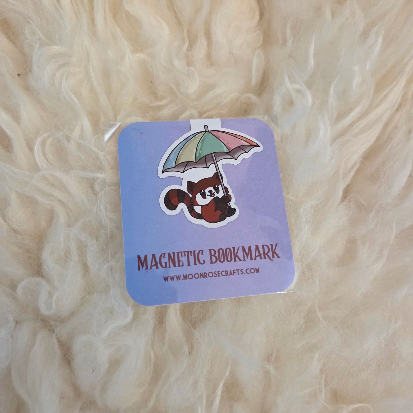 Magnetic Bookmark red panda umbrella