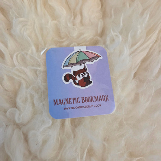 Magnetic Bookmark red panda umbrella