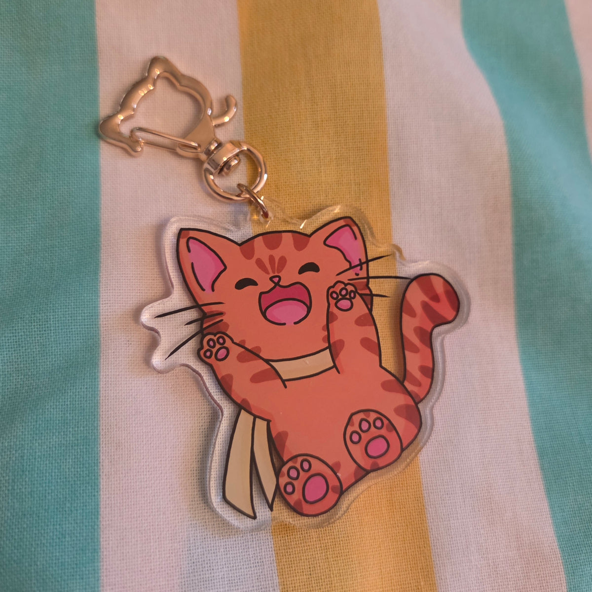 Acrylic keychain red cat