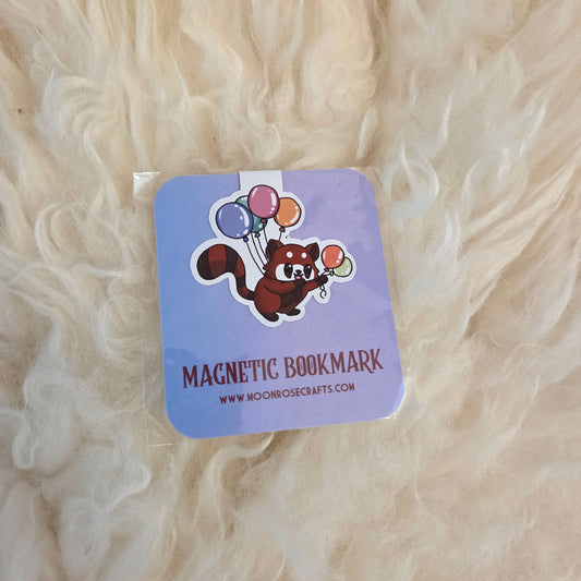 Magnetic Bookmark Red panda balloon